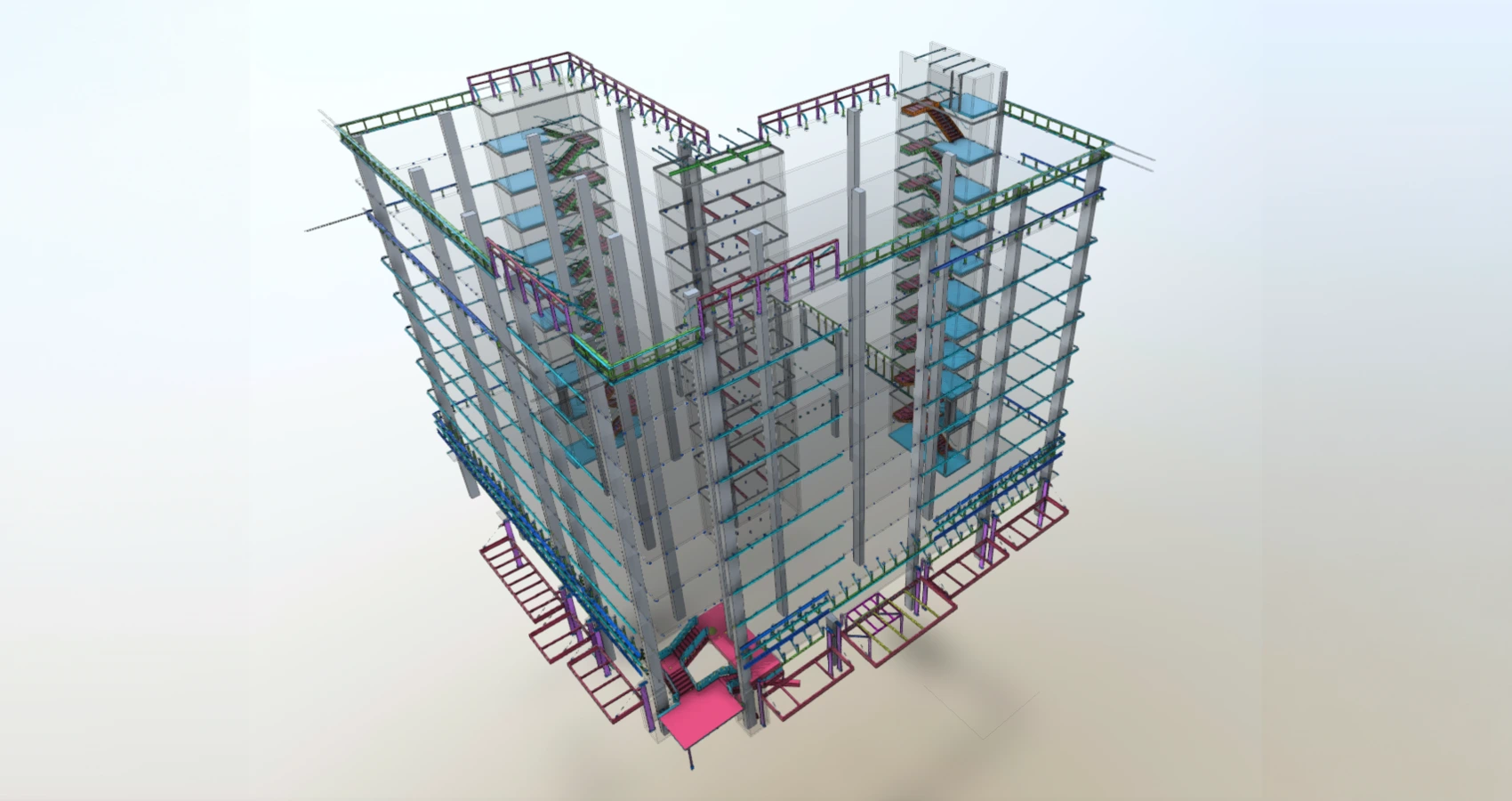 3D multistory structural and miscellaneous metals model of the Renaissance project